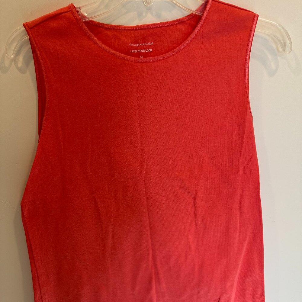 Christopher & Banks Layer Your Look Coral or Orange Tank Size M